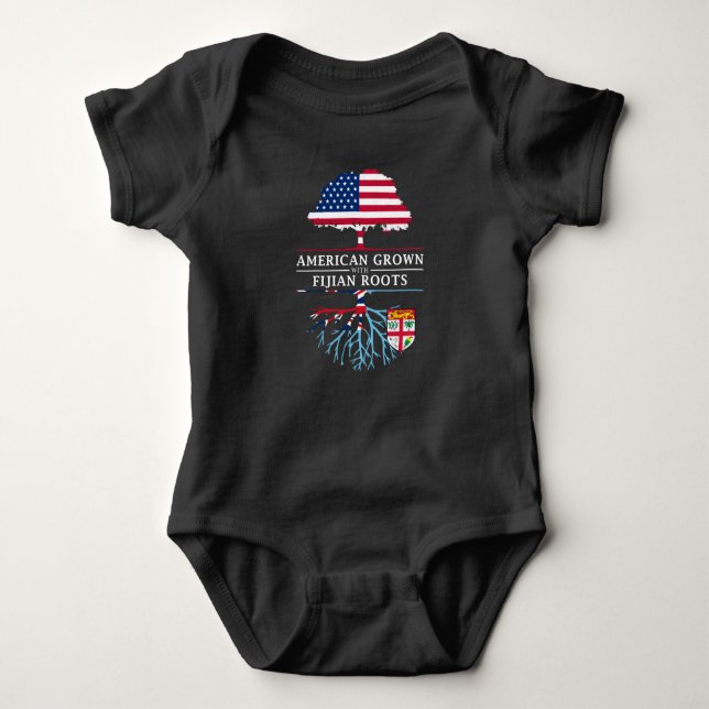 American Grown with Fijian Roots   Fiji Design Baby Bodysuit (Front)