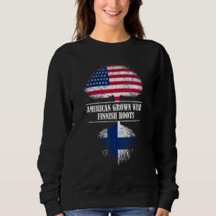 American Grown With Finnish Roots Finland Flag Cou Sweatshirt