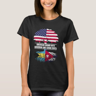 American Grown with Flag Heritage Bahamian Cuban R T-Shirt