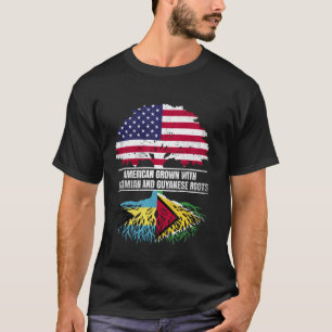 American Grown with Flag Heritage Bahamian Guyanes T-Shirt