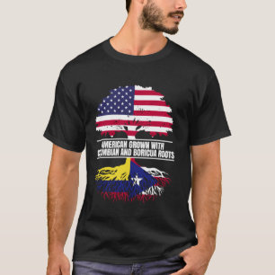 American Grown with Flag Heritage Colombian Boricu T-Shirt