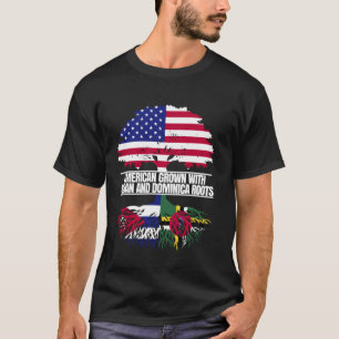 American Grown with Flag Heritage Cuban Dominica R T-Shirt