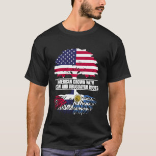 American Grown with Flag Heritage Cuban Uruguayan T-Shirt