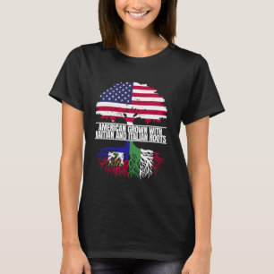 American Grown with Flag Heritage Haitian Italian T-Shirt