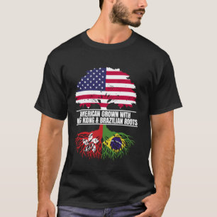 American Grown with Flag Heritage Hong Kong Brazil T-Shirt