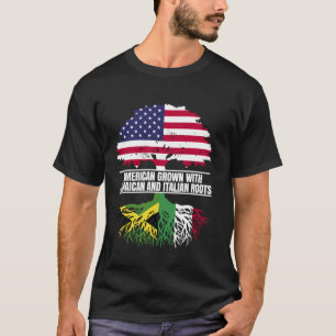 American Grown with Flag Heritage Jamaican Italian T-Shirt