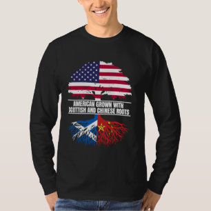 American Grown with Flag Heritage Scottish Chinese T-Shirt