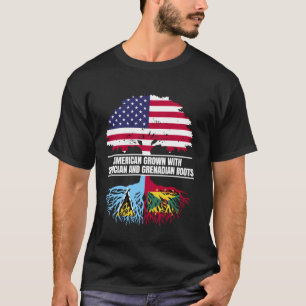 American Grown with Flag Heritage St Lucian Grenad T-Shirt