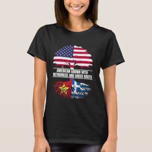 American Grown with Flag Heritage Vietnamese Greek T-Shirt