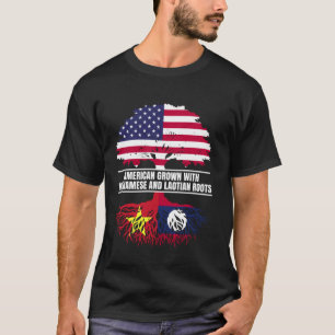 American Grown with Flag Heritage Vietnamese Laoti T-Shirt