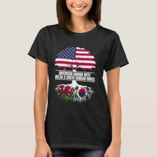 American Grown with Flag Heritage Welsh South Kore T-Shirt