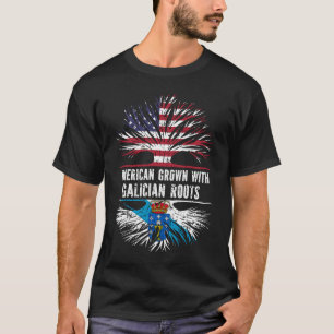 American Grown with Galician Roots USA Flag T-Shirt