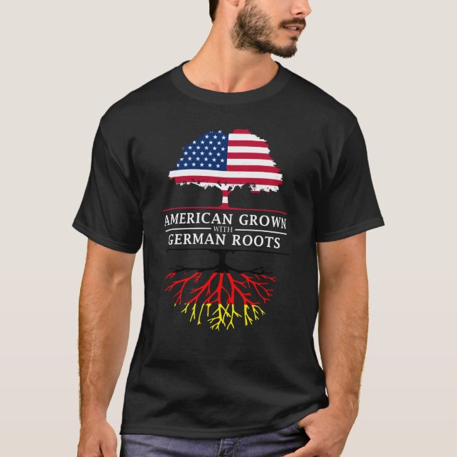 American Grown with German Roots   Germany Design T-Shirt (Front)