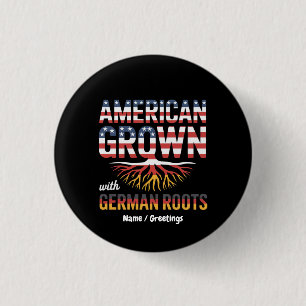 American Grown with German Roots Proud Gift 3 Cm Round Badge