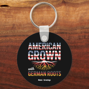 American Grown with German Roots Proud Gift Key Ring