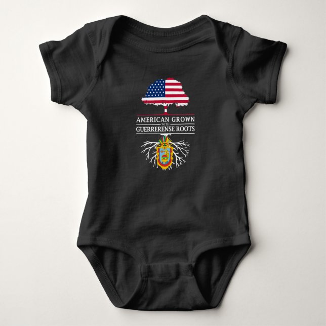 American Grown with Guerrerense Roots   Mexico Baby Bodysuit (Front)