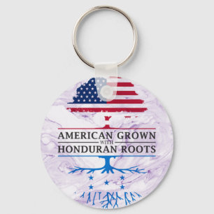 American Grown with Honduran Roots Marble Style Key Ring
