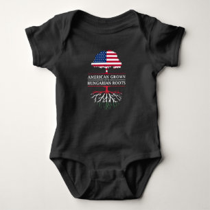American Grown with Hungarian Roots   Hungary Baby Bodysuit