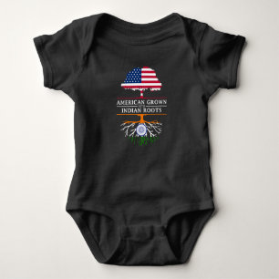 American Grown with Indian Roots   India Design Baby Bodysuit