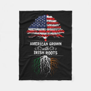 American Grown With Irish Roots 4th Of July Usa Fl Fleece Blanket