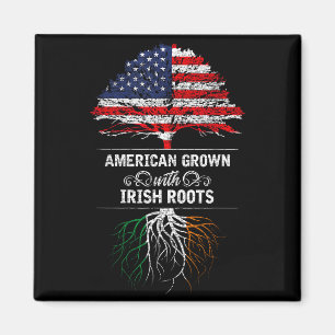 American Grown With Irish Roots 4th Of July Usa Fl Magnet