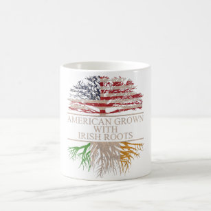 American grown with irish roots coffee mug