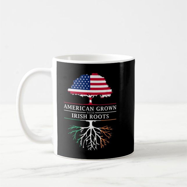 American Grown with Irish Roots - Ireland Coffee Mug (Left)