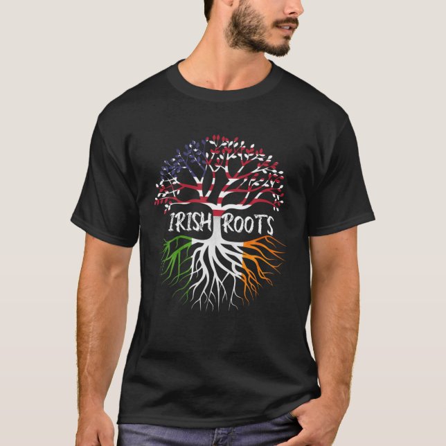 American Grown With Irish Roots - Ireland T-Shirt (Front)