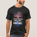 American Grown With Israeli Roots USA Flag Israel T-Shirt<br><div class="desc">Funny heritage Israeli Israel ÚA Flag pride gifts Patriotic tshirt. Great for kids,  mum,  đa,  brother,  sister,  son,  daughter,  boys,  girls,  family,  husband,  wife,  friend,  grandma,  grandpa love sports team fan.Great Immigrants Grown with trê Rôt t shirt for Birthday bday christmas thanksgiving Halloween hanukkah Fourth 4th ò July. C</div>