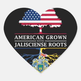 American Grown with Jalisciense Roots Jalisco Heart Sticker