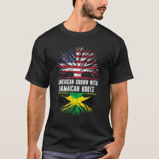 American Grown With Jamaican Roots Usa Flag Jamaic T-Shirt