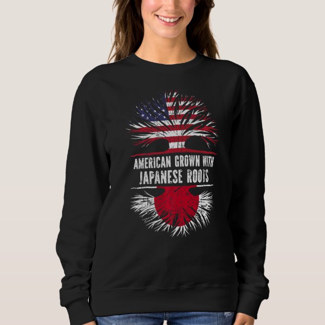 American Grown With Japanese Roots Usa Flag Japan Sweatshirt (Front)