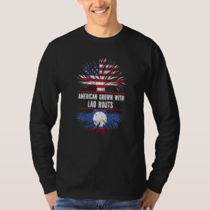 American Grown With Laotian Roots Usa Flag Laos T-Shirt