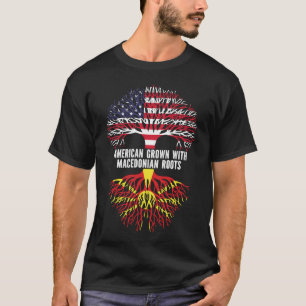 American Grown with Macedonian Roots USA Flag T-Shirt
