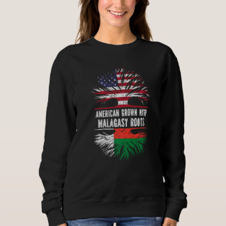 American Grown With Malagasy Roots Usa Flag Madaga Sweatshirt