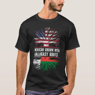 American Grown with Malagasy Roots USA Flag T-Shirt