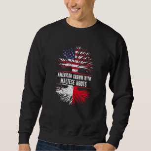 American Grown With Maltese Roots Usa Flag Malta Sweatshirt