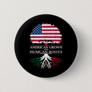 American Grown With Mexican Roots 6 Cm Round Badge