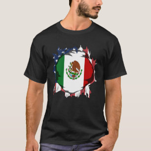 American Grown with Mexican Roots Flag T-Shirt