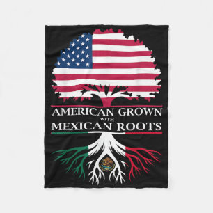 American Grown With Mexican Roots Fleece Blanket