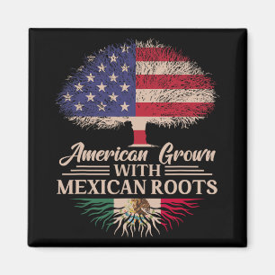 American Grown With Mexican Roots Half American Fl Magnet