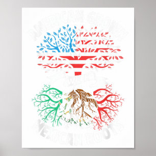 American Grown With Mexican Roots Mexico Us Mexica Poster