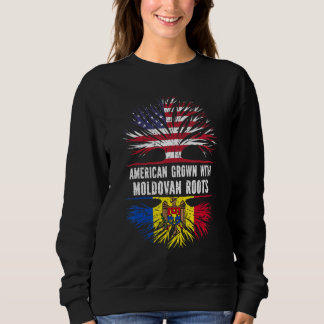 American Grown With Moldovan Roots Usa Flag Moldov Sweatshirt