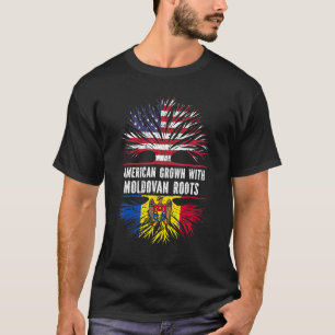 American Grown With Moldovan Roots Usa Flag Moldov T-Shirt