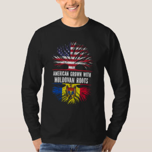American Grown With Moldovan Roots Usa Flag Moldov T-Shirt