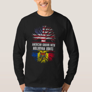American Grown With Moldovan Roots Usa Flag Moldov T-Shirt