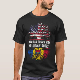 American Grown with Moldovan Roots USA Flag T-Shirt