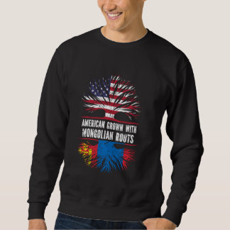 American Grown With Mongolian Roots Usa Flag Mongo Sweatshirt