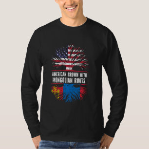 American Grown With Mongolian Roots Usa Flag Mongo T-Shirt