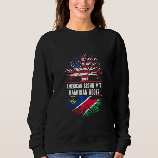 American Grown With Namibian Roots Usa Flag Namibi Sweatshirt (Front)